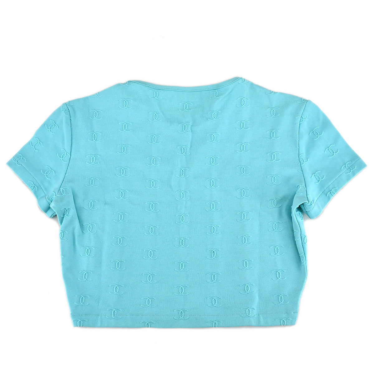 Luxury Chanel Cropped T-shirt Light Blue 97P #36