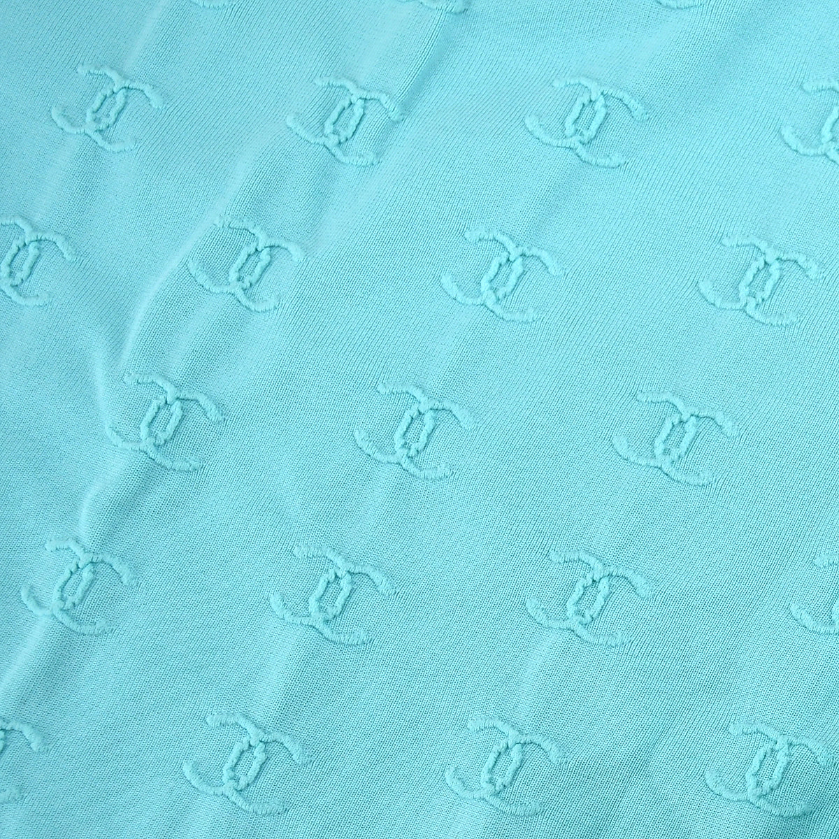 Luxury Chanel Cropped T-shirt Light Blue 97P #36