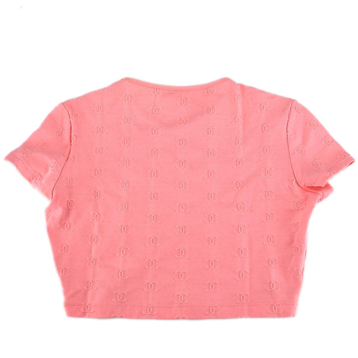 Luxury Chanel Cropped T-shirt Pink 97P #40