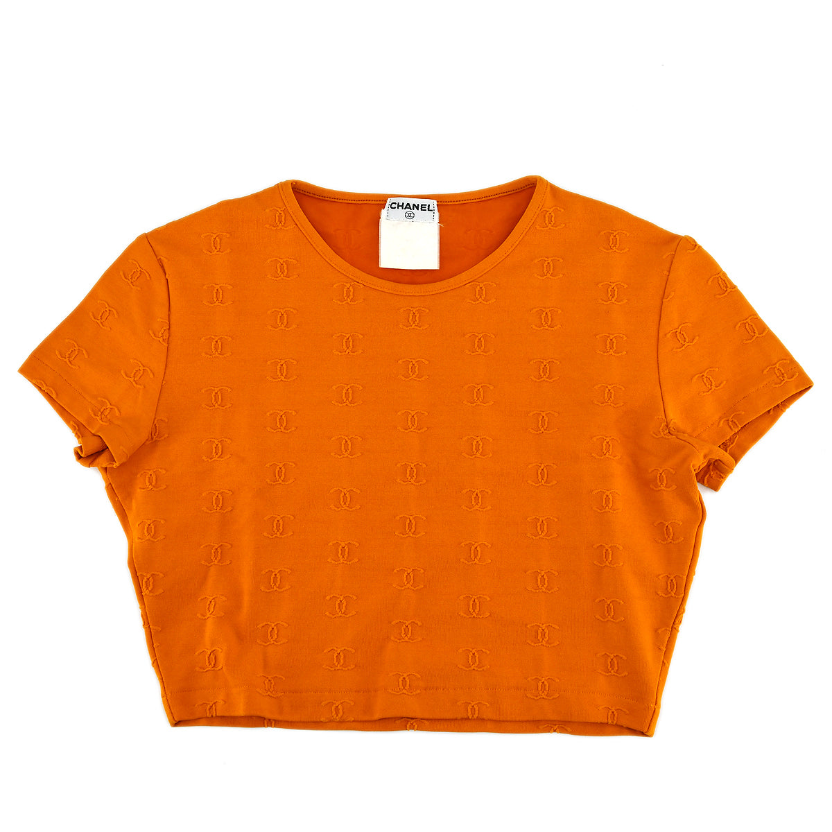 Luxury Chanel Cropped T-shirt Orange