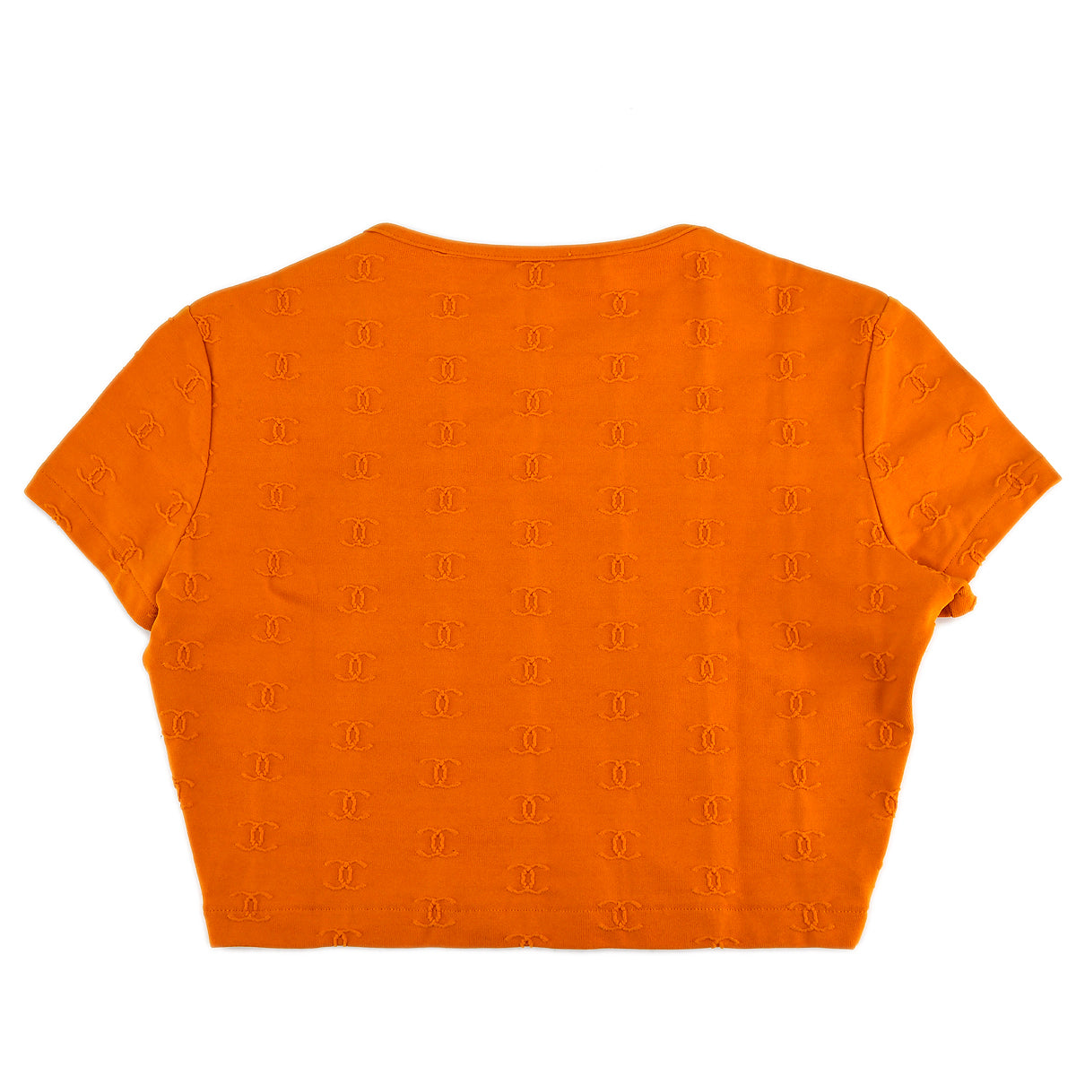 Luxury Chanel Cropped T-shirt Orange