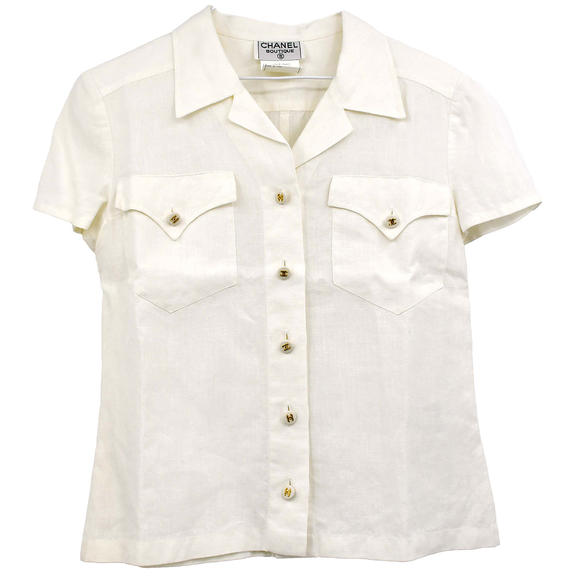 Luxury Chanel Shirt White 97P #38