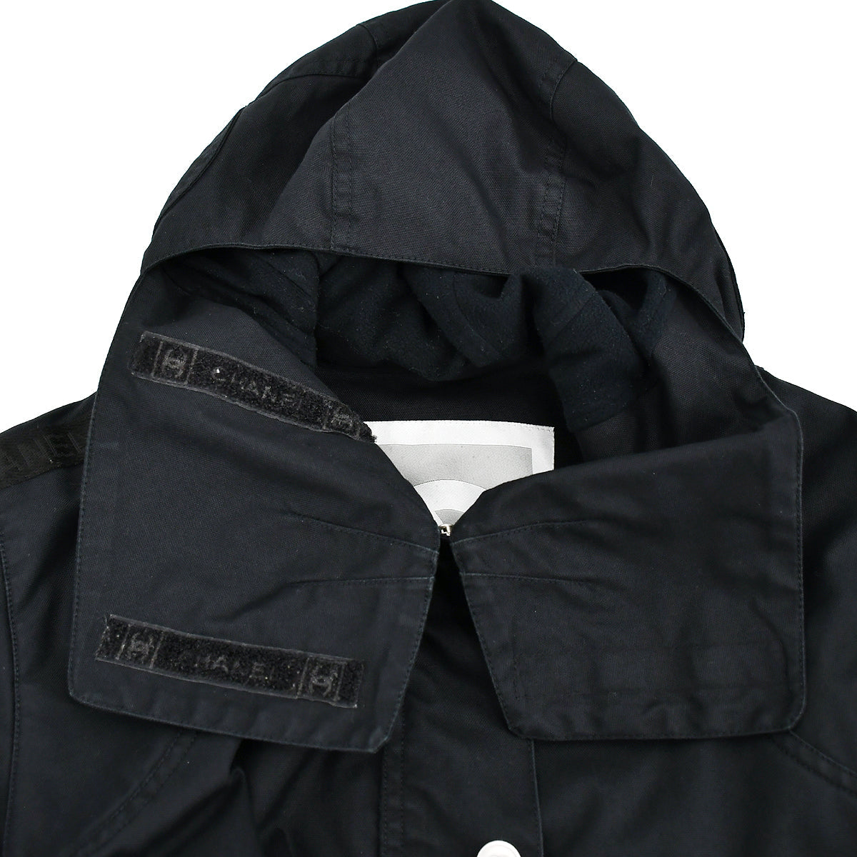 Luxury Chanel Sport Line Zip Up Hooded Jacket Black 02A #40