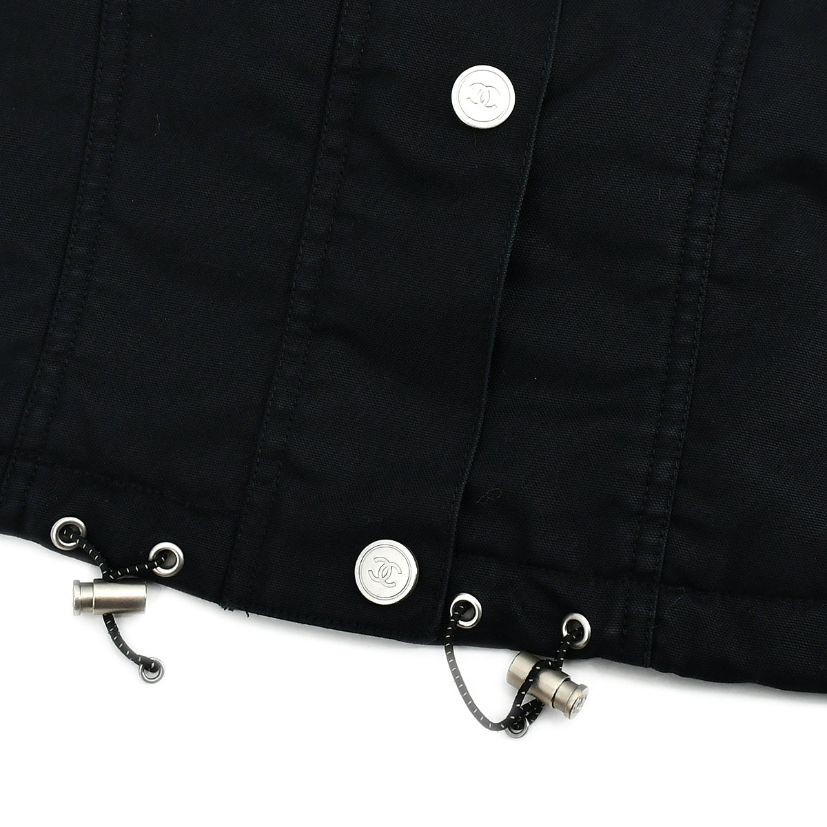Luxury Chanel Sport Line Zip Up Hooded Jacket Black 02A #40