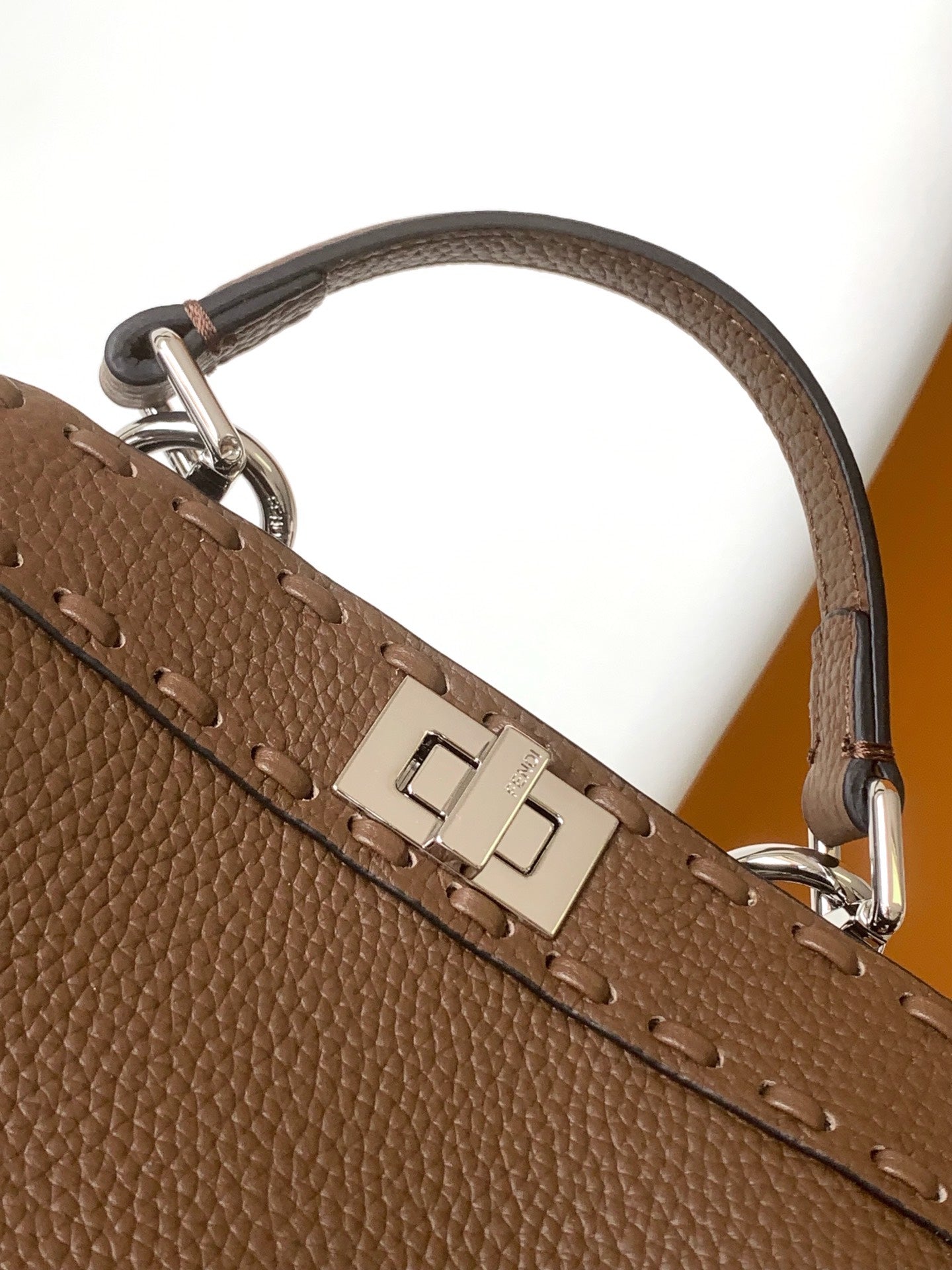 Luxury FendiPeekaboo ISeeU Petite 20 Bag Chocolate Leather Shw