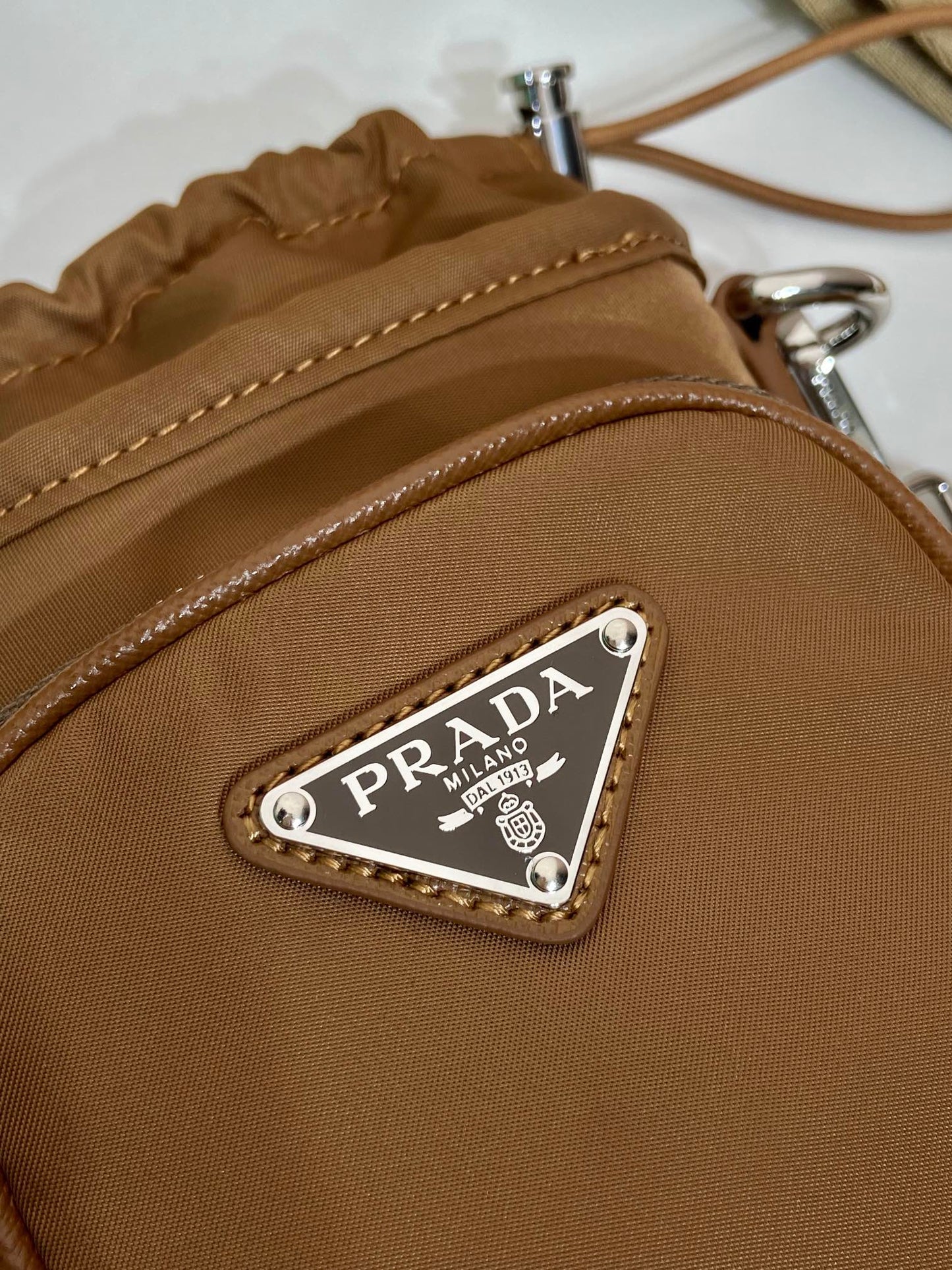 Luxury PradaPHONE BAG 18 IN SEPIA BROWN RE-NYLON