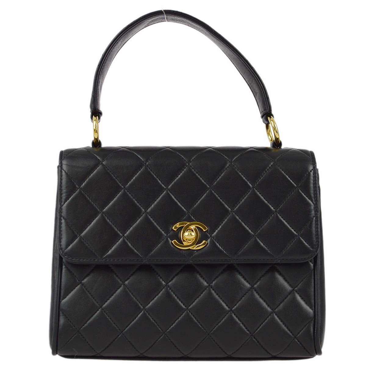 Luxury Chanel 1996-1997 Black Lambskin Handbag
