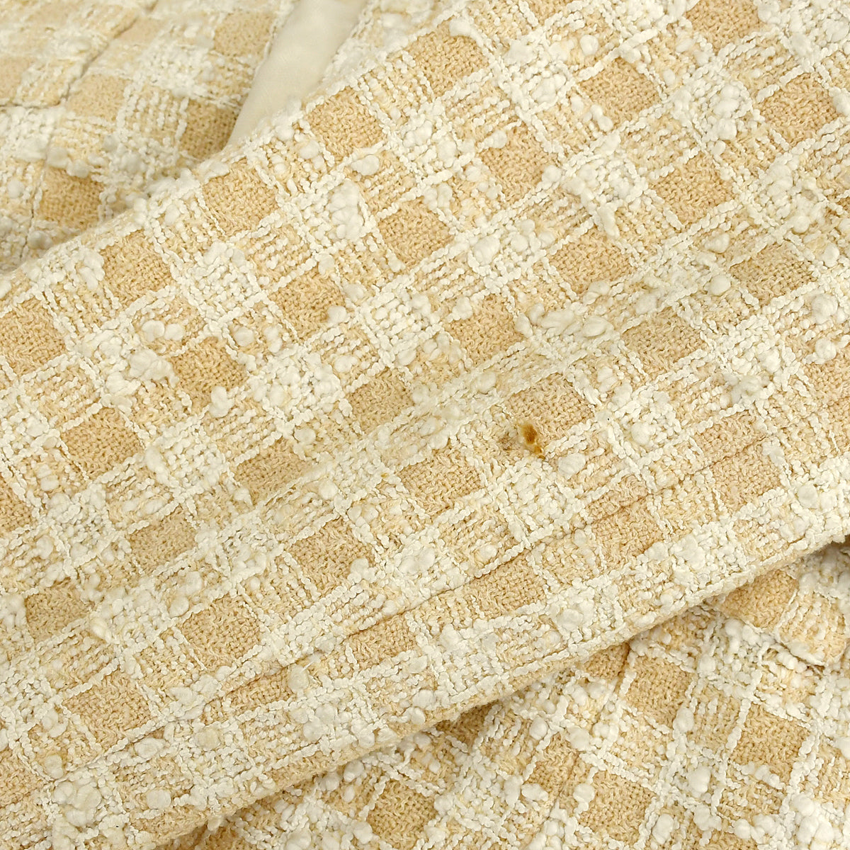 Luxury Chanel Setup Suit Jacket Skirt Ivory 96P #38 #40