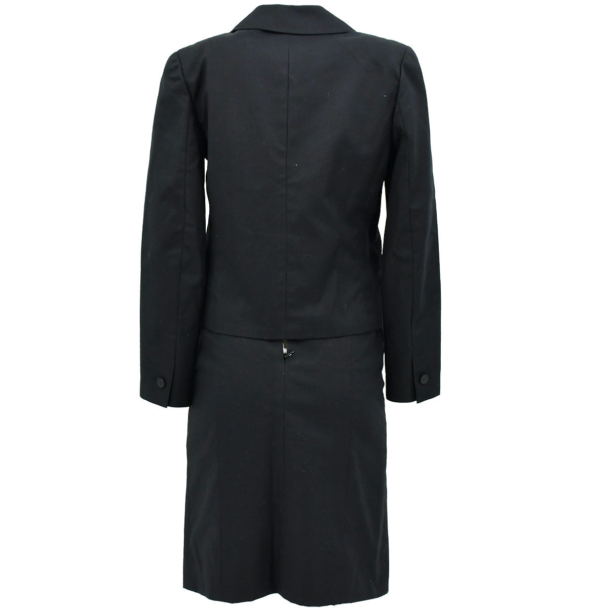 Luxury Chanel Setup Suit Jacket Skirt Black 98S #36
