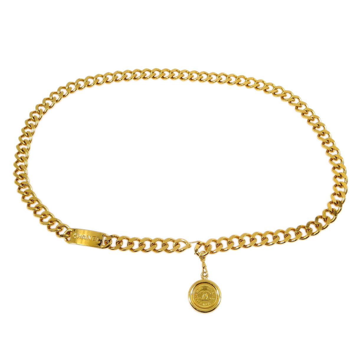 Luxury Chanel Medallion Chain Belt Gold 94A Small New