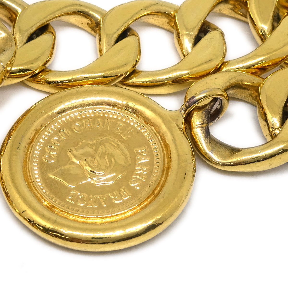 Luxury Chanel Medallion Chain Belt Small New