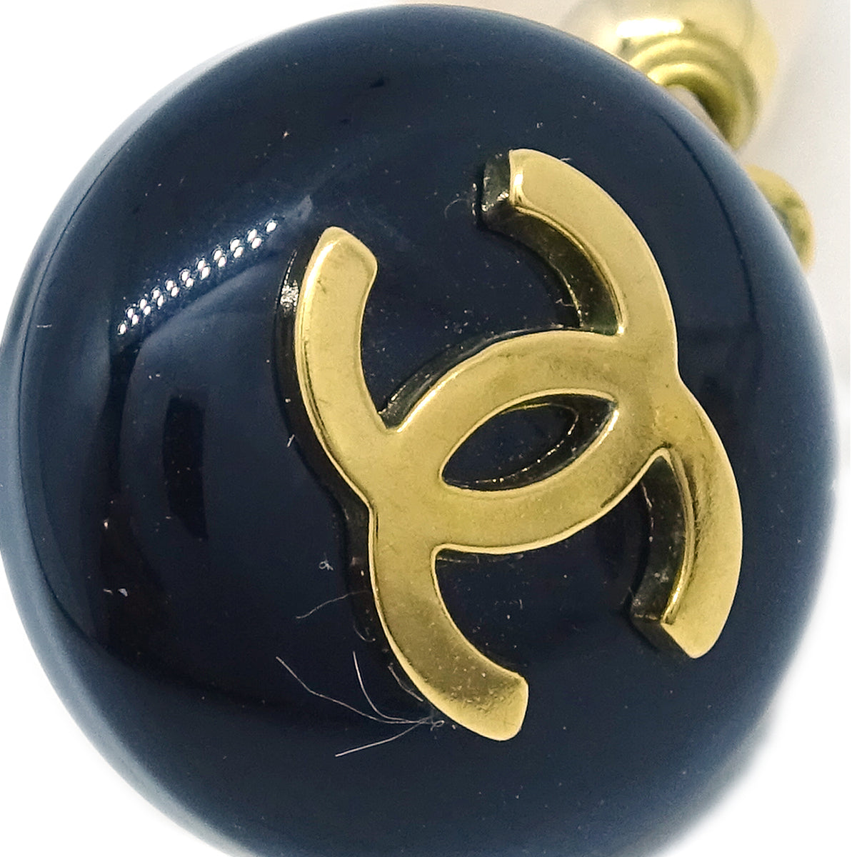 Luxury Chanel Artificial Pearl Dangle Earrings Clip-On Gold 94A