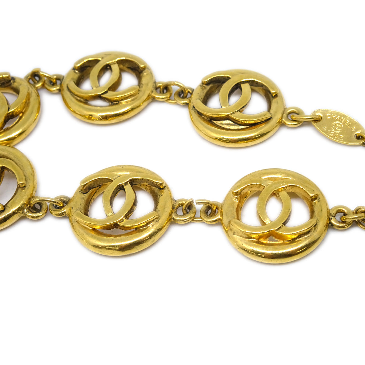 Luxury Chanel CC Bracelet Gold 1982