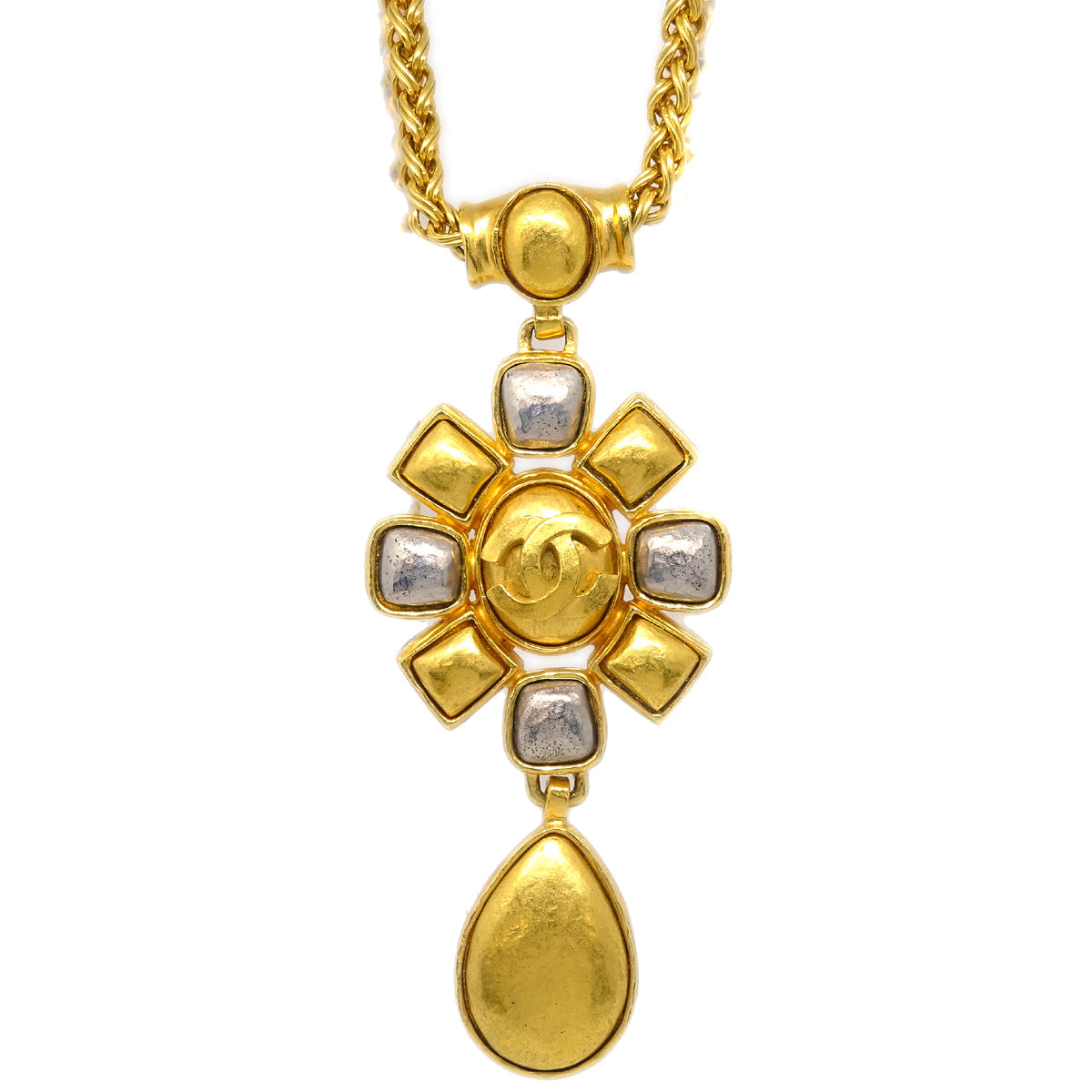 Luxury Chanel Gold Pendant Necklace 97A
