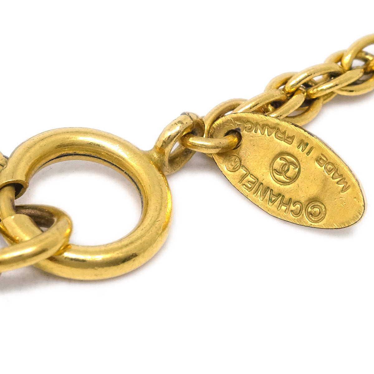 Luxury Chanel Gold CC Pendant Necklace