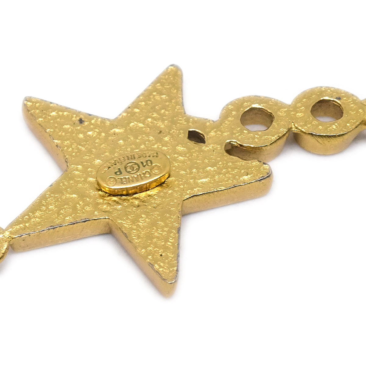 Luxury Chanel Star COCO Pendant Necklace Gold 01P