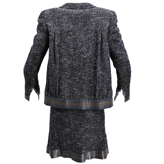 Luxury Chanel Setup Suit Jacket Dress Navy 04A #36