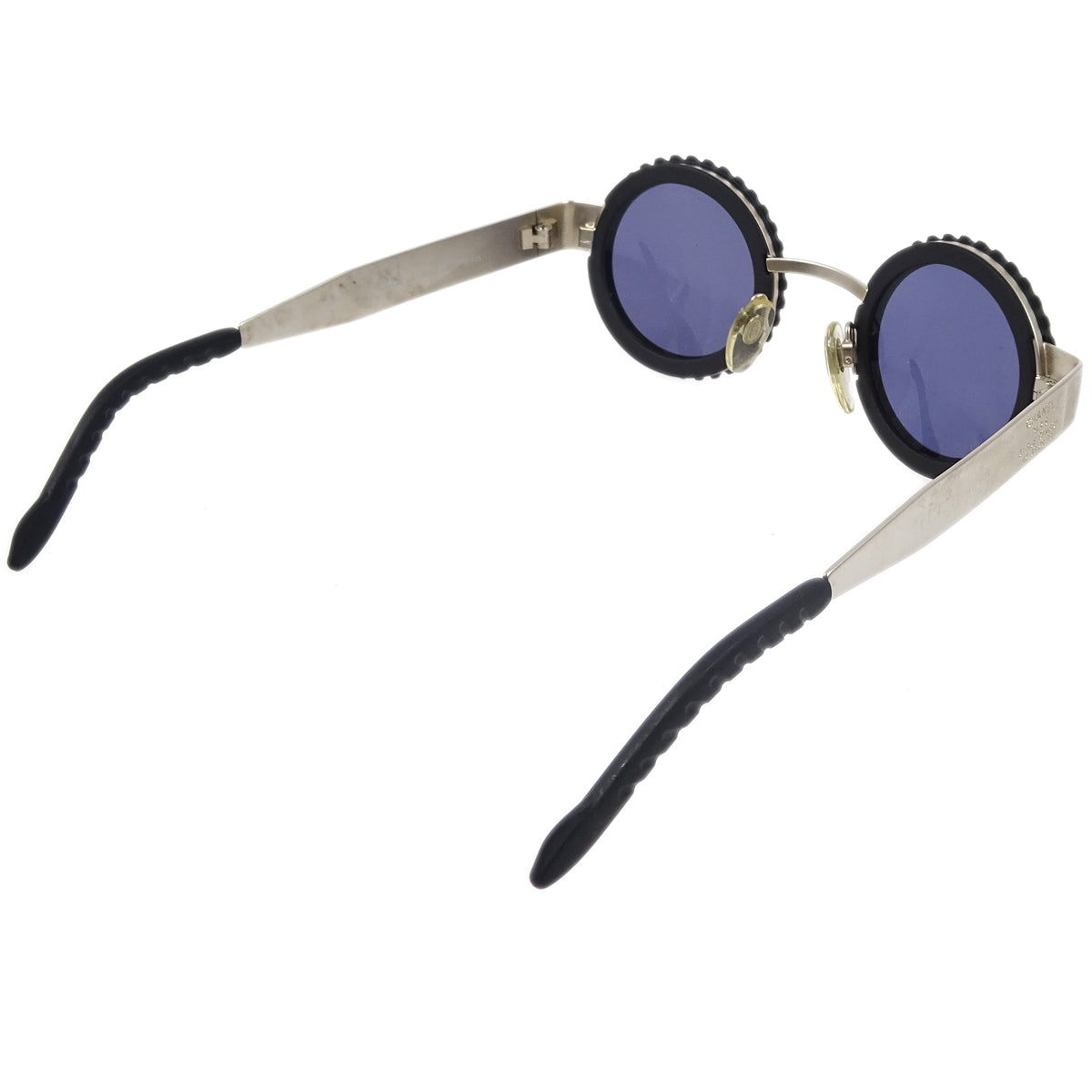 Luxury Chanel Round Sunglasses Eyewear Black Small New