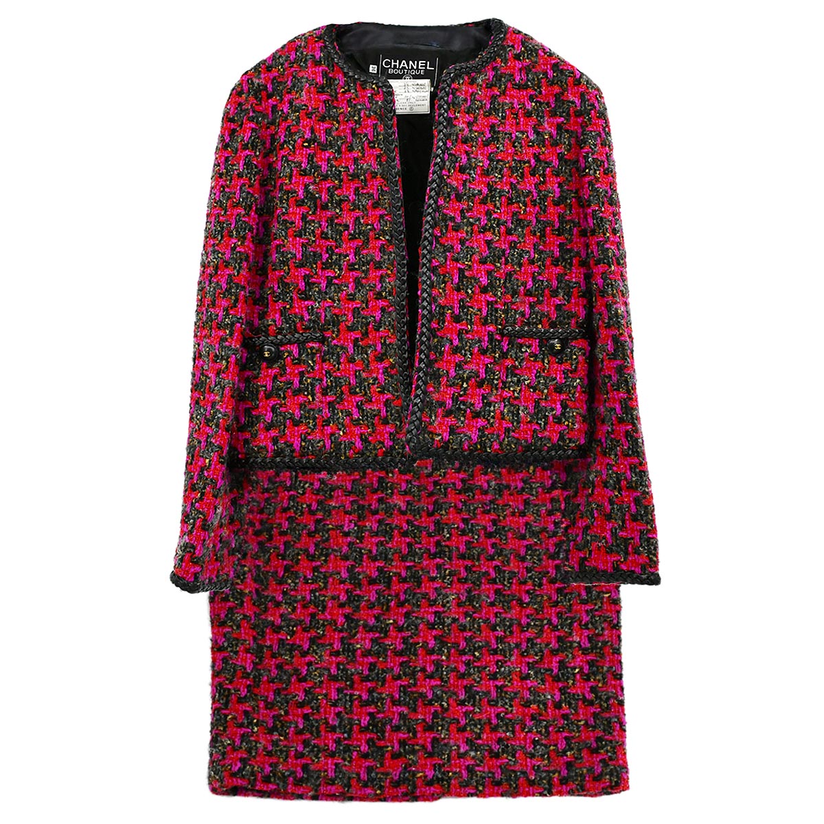 Luxury Chanel Setup Suit Jacket Skirt Pink 29 #36