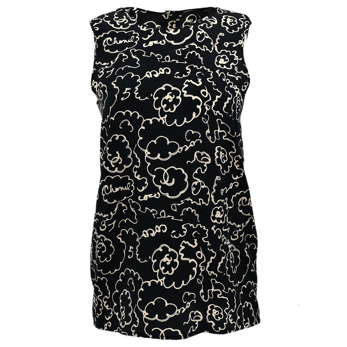 Luxury Chanel Sleeveless Tops Black