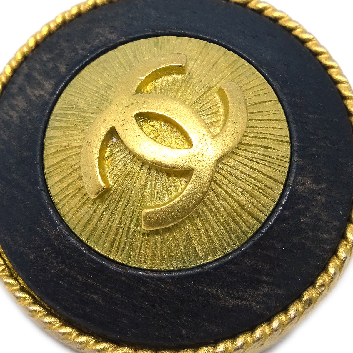 Luxury Chanel Button Earrings Clip-On Black 94P