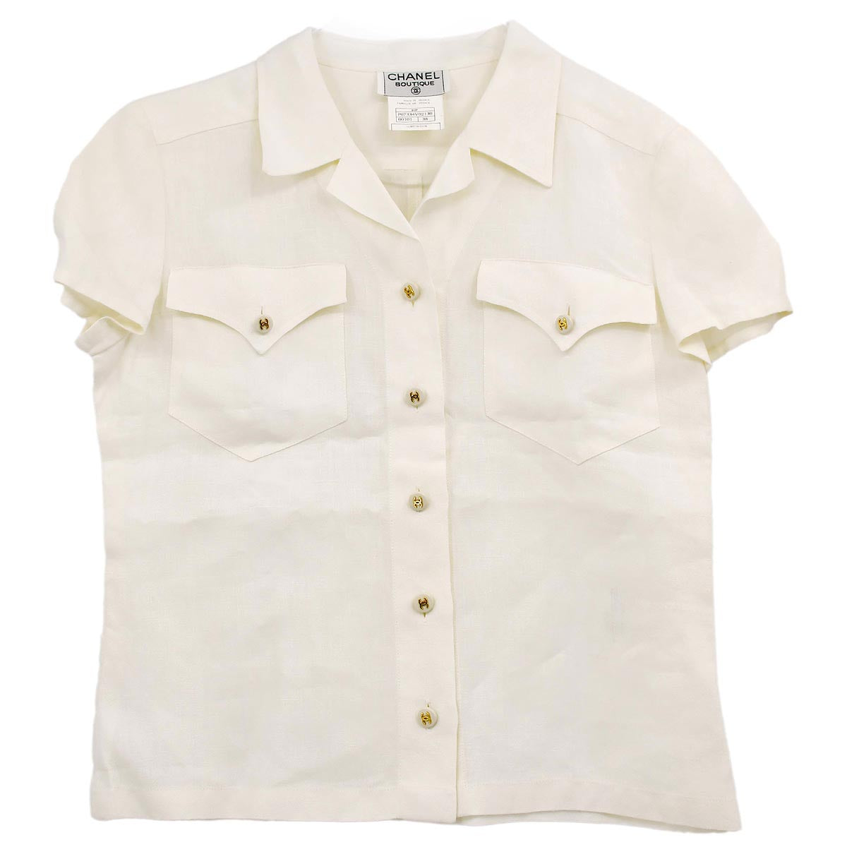 Luxury Chanel Shirt White 97P #38