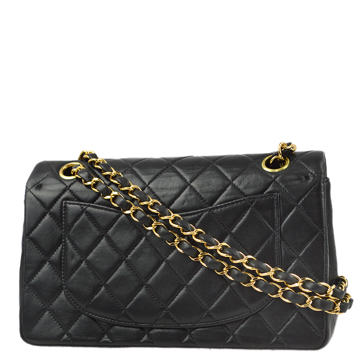Luxury Chanel 2000-2001 Black Lambskin Small Classic Double Flap Shoulder Bag