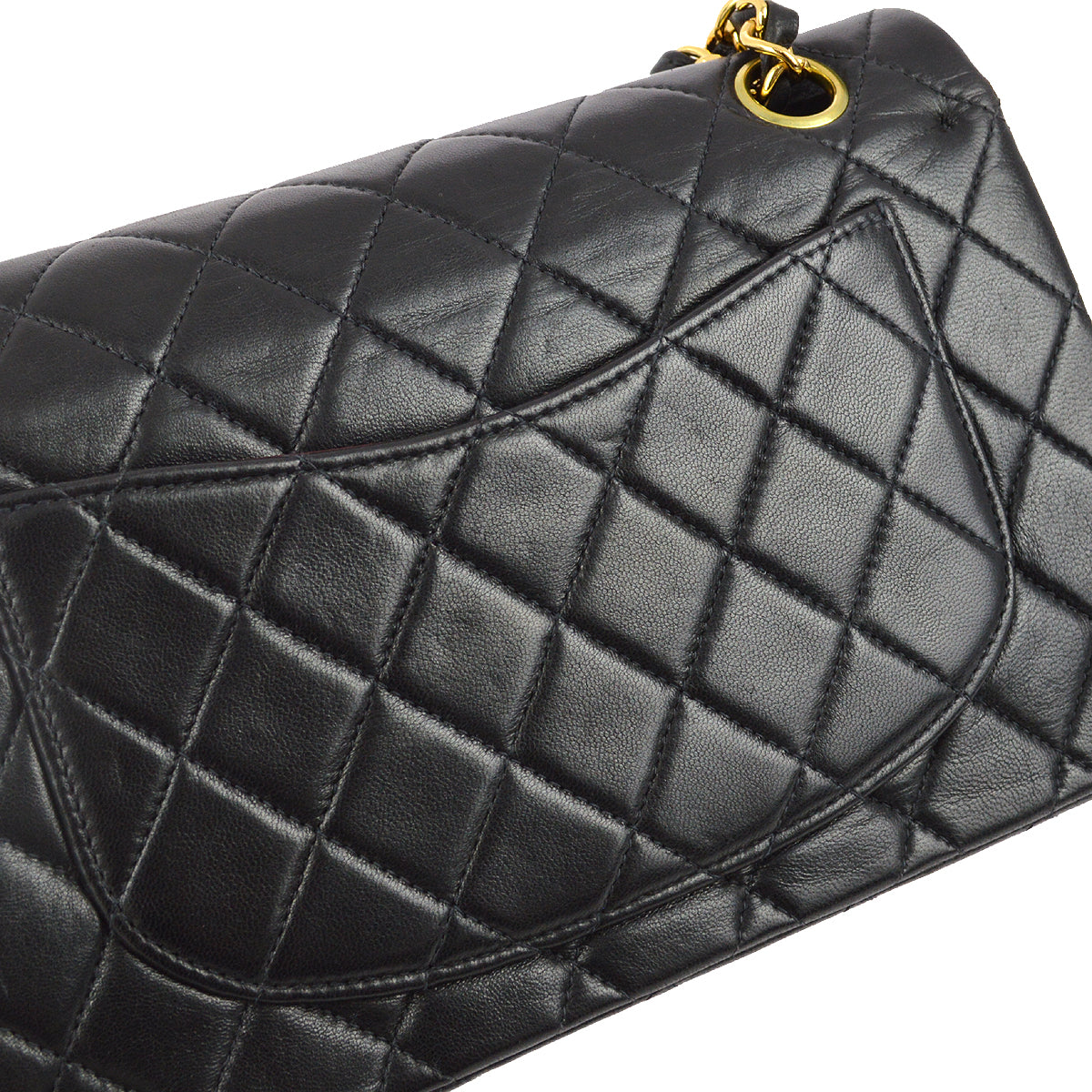 Luxury Chanel 2000-2001 Black Lambskin Small Classic Double Flap Shoulder Bag