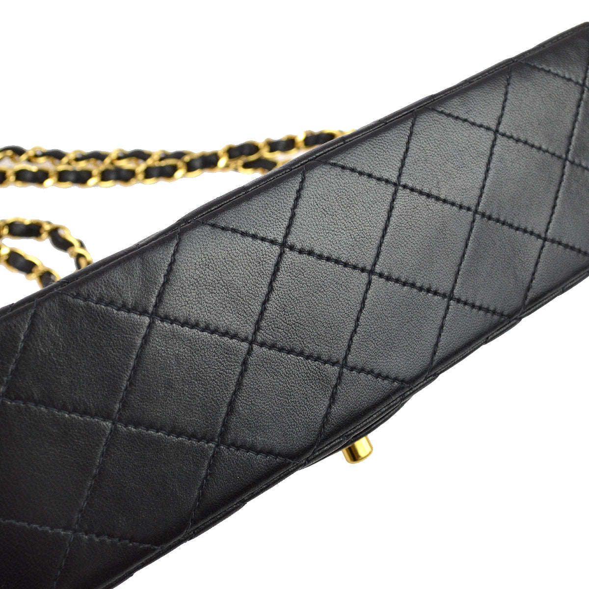 Luxury Chanel 2000-2001 Black Lambskin Small Classic Double Flap Shoulder Bag