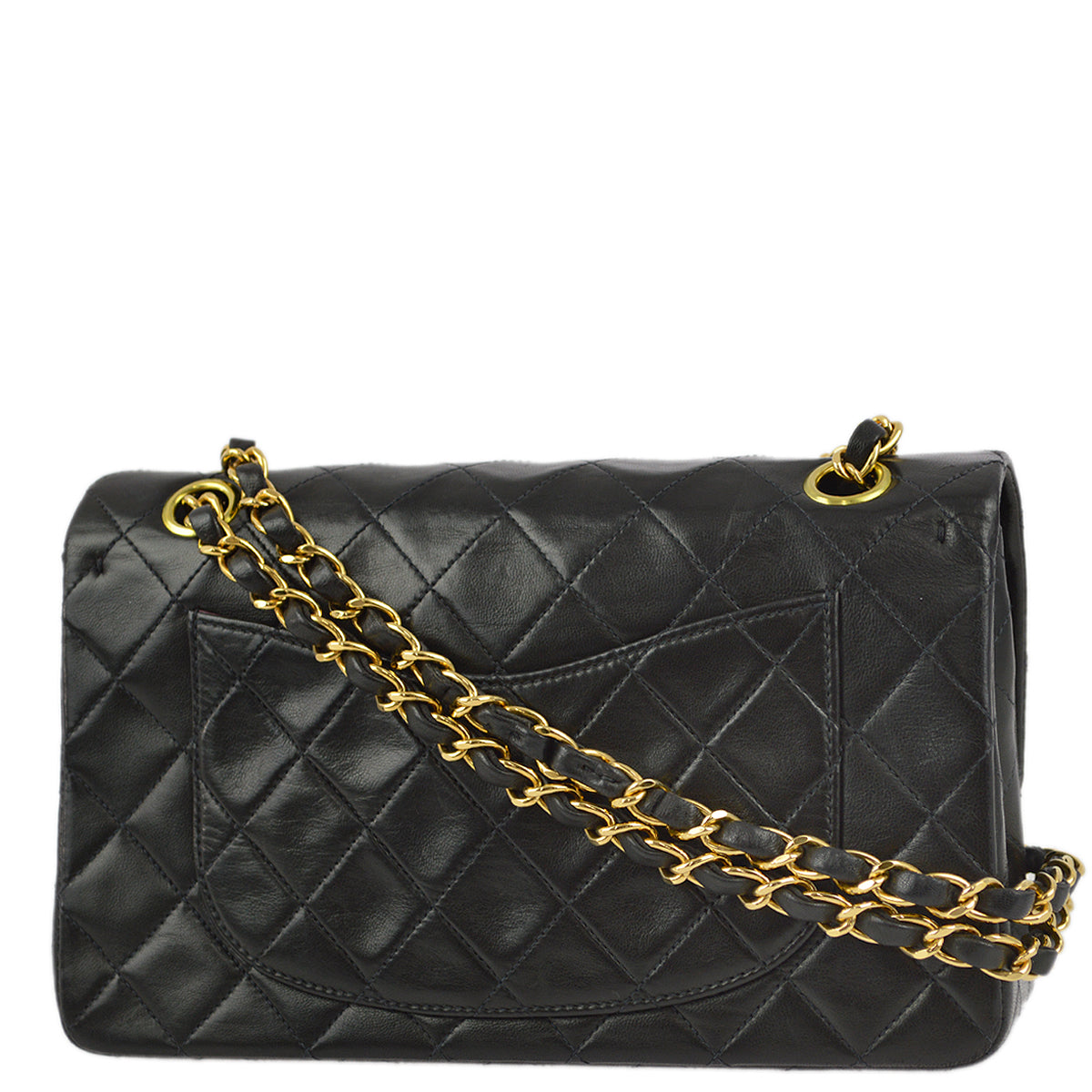Luxury Chanel 1997-1999 Black Lambskin Small Classic Double Flap Shoulder Bag