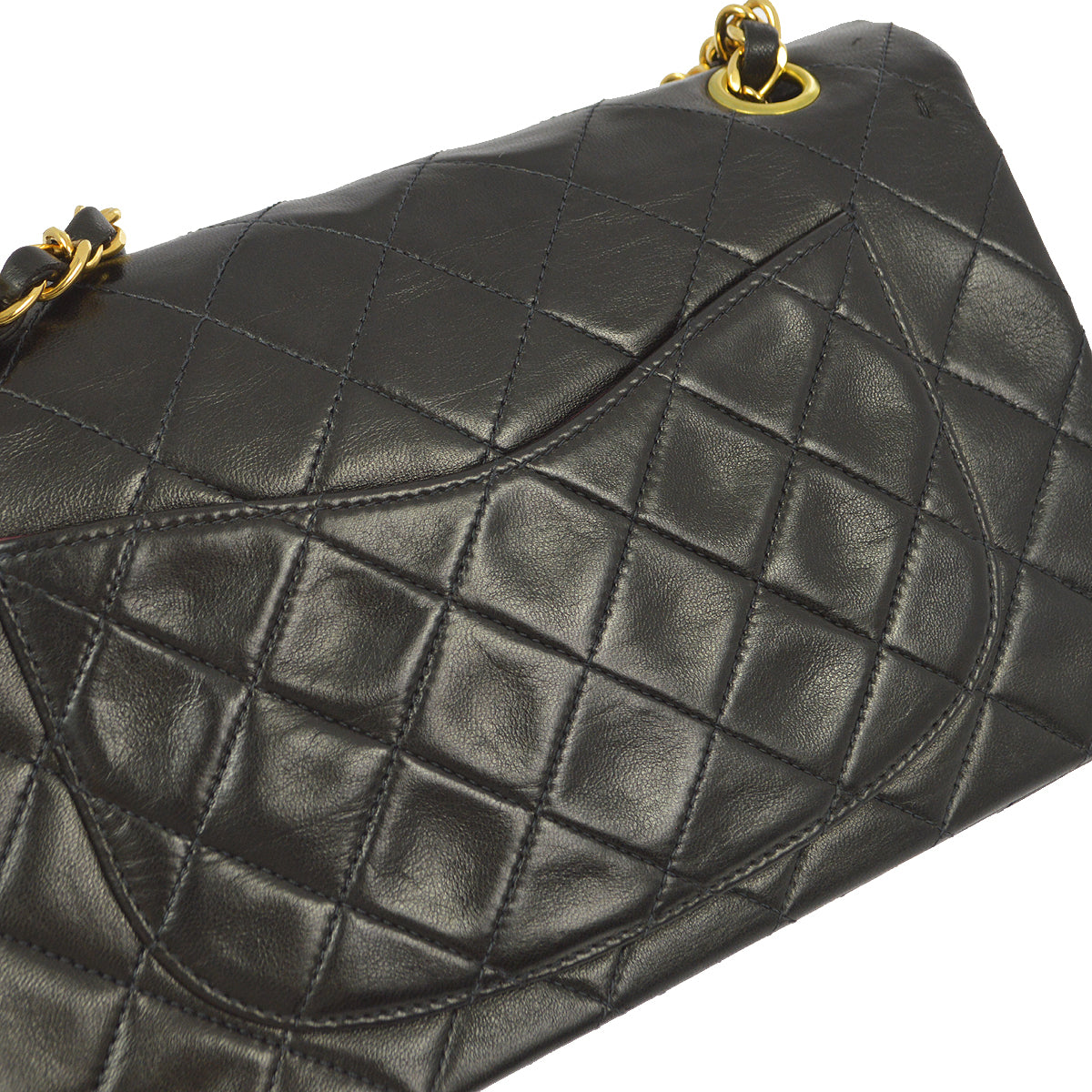 Luxury Chanel 1997-1999 Black Lambskin Small Classic Double Flap Shoulder Bag