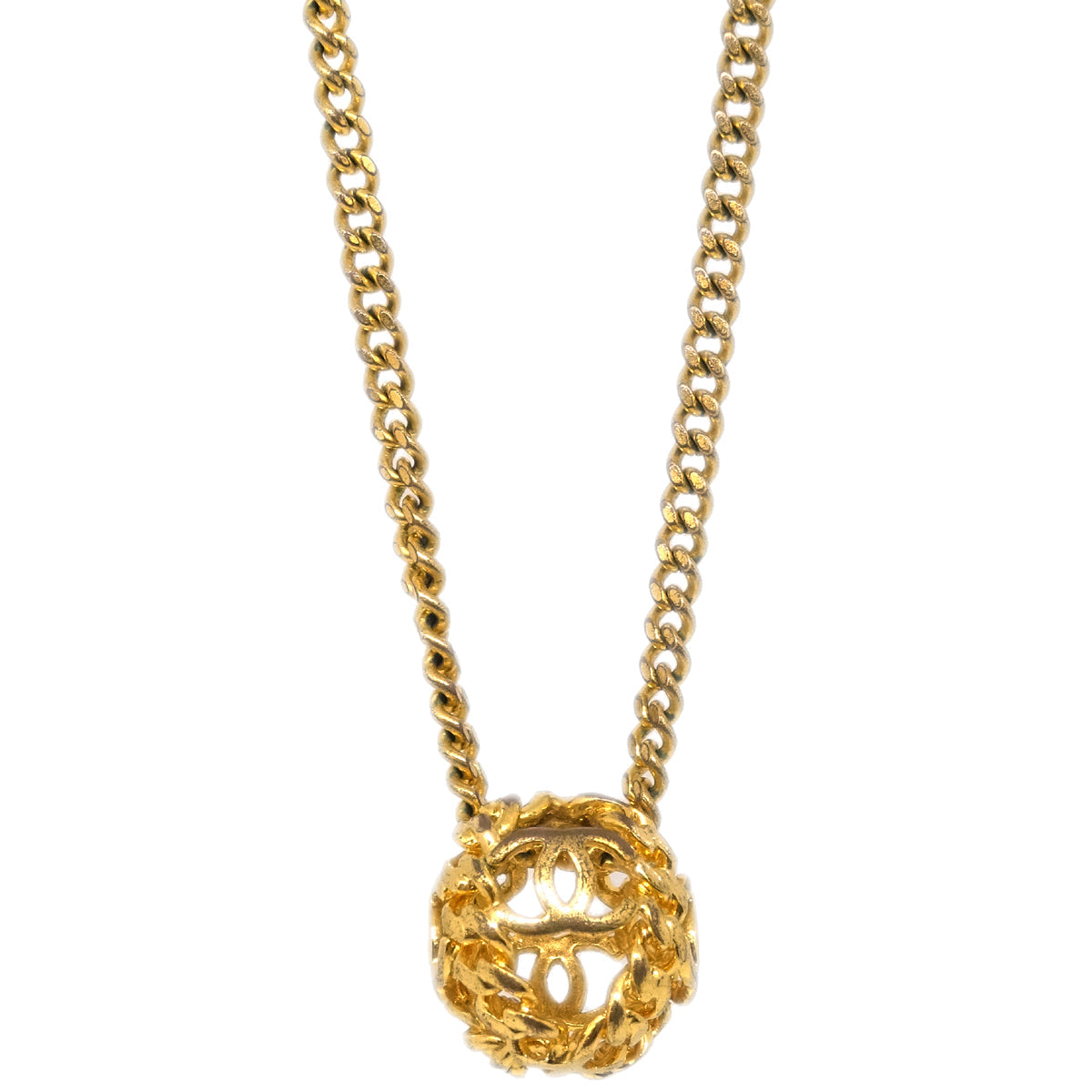 Luxury Chanel Chain Pendant Necklace Gold 98A