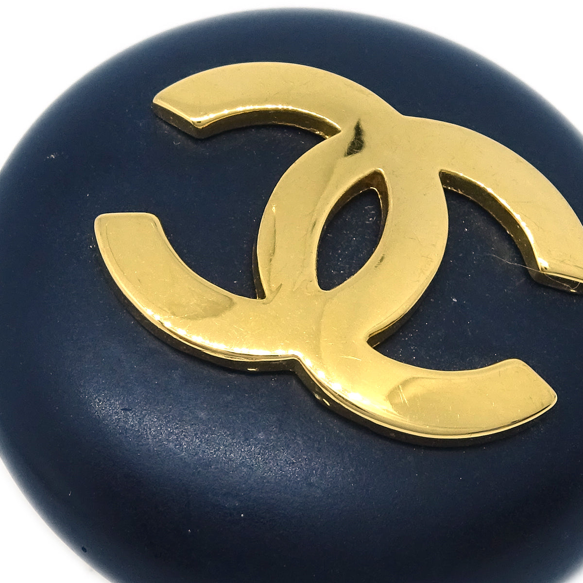 Luxury Chanel Black Button Earrings Clip-On 24