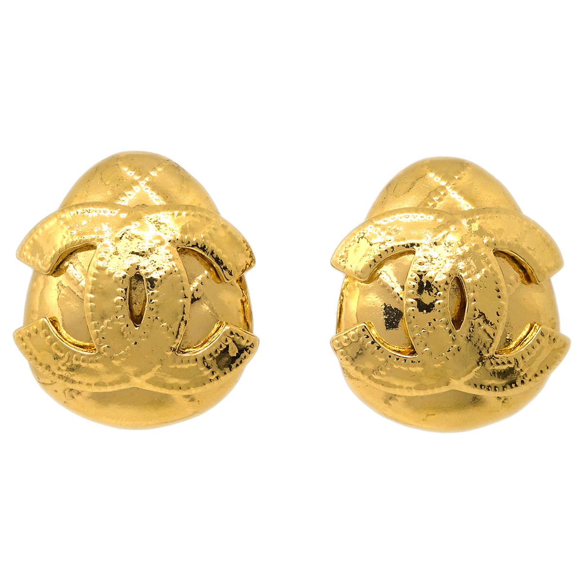 Luxury Chanel Earrings Clip-On Gold 94P