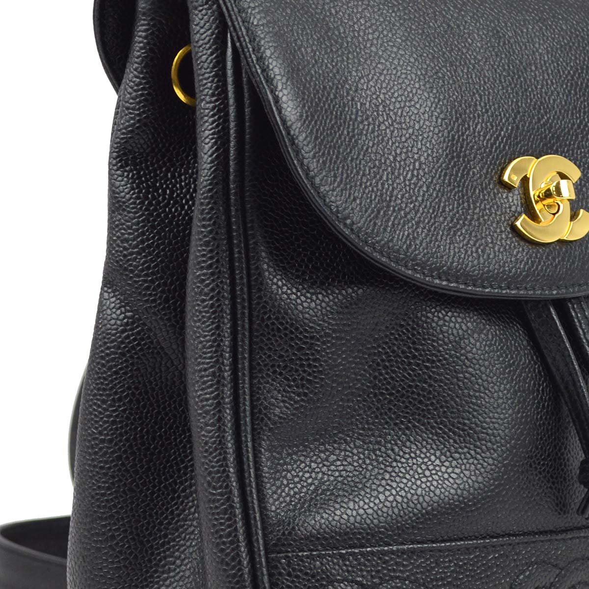 Luxury Chanel 1996-1997 Black Caviar Triple CC Backpack