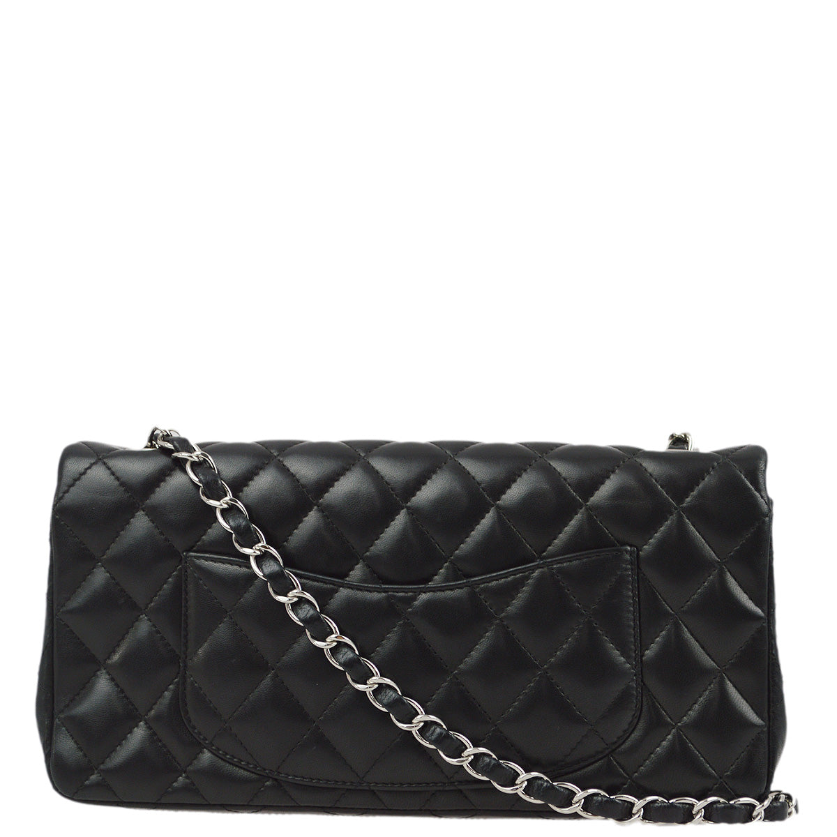 Luxury Chanel 2006-2008 Black Lambskin East West Shoulder Bag