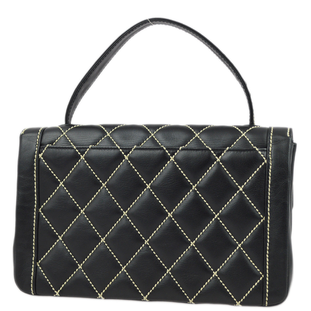 Luxury Chanel 2004-2005 Black Calfskin Wild Stitch Handbag