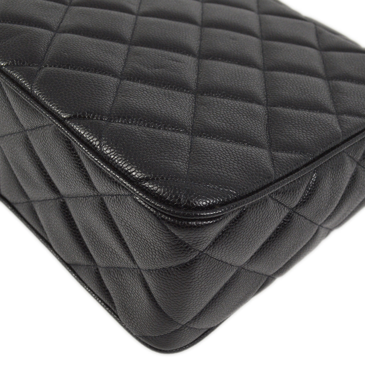 Luxury Chanel 1991-1994 Black Caviar Straight Flap Shoulder Bag