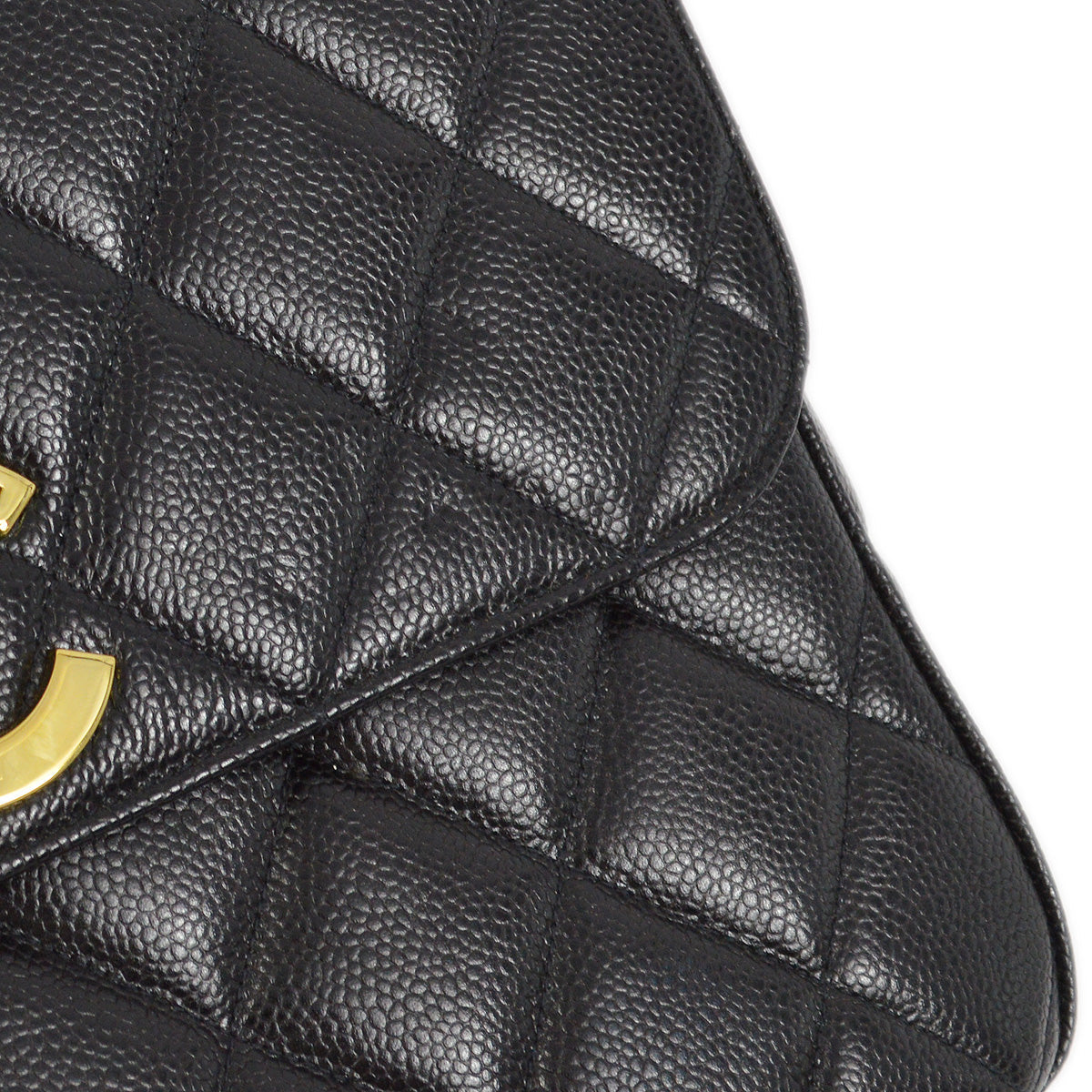 Luxury Chanel 1991-1994 Black Caviar Straight Flap Shoulder Bag