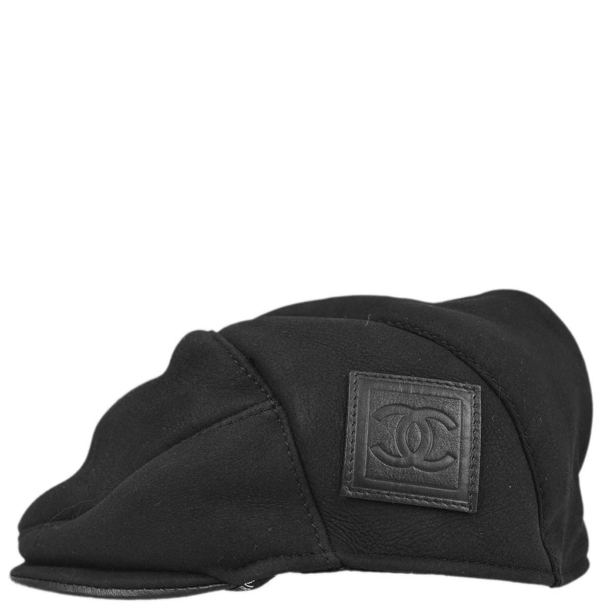 Luxury Chanel Sport Line Hunting Cap Hat Black #57 Small New