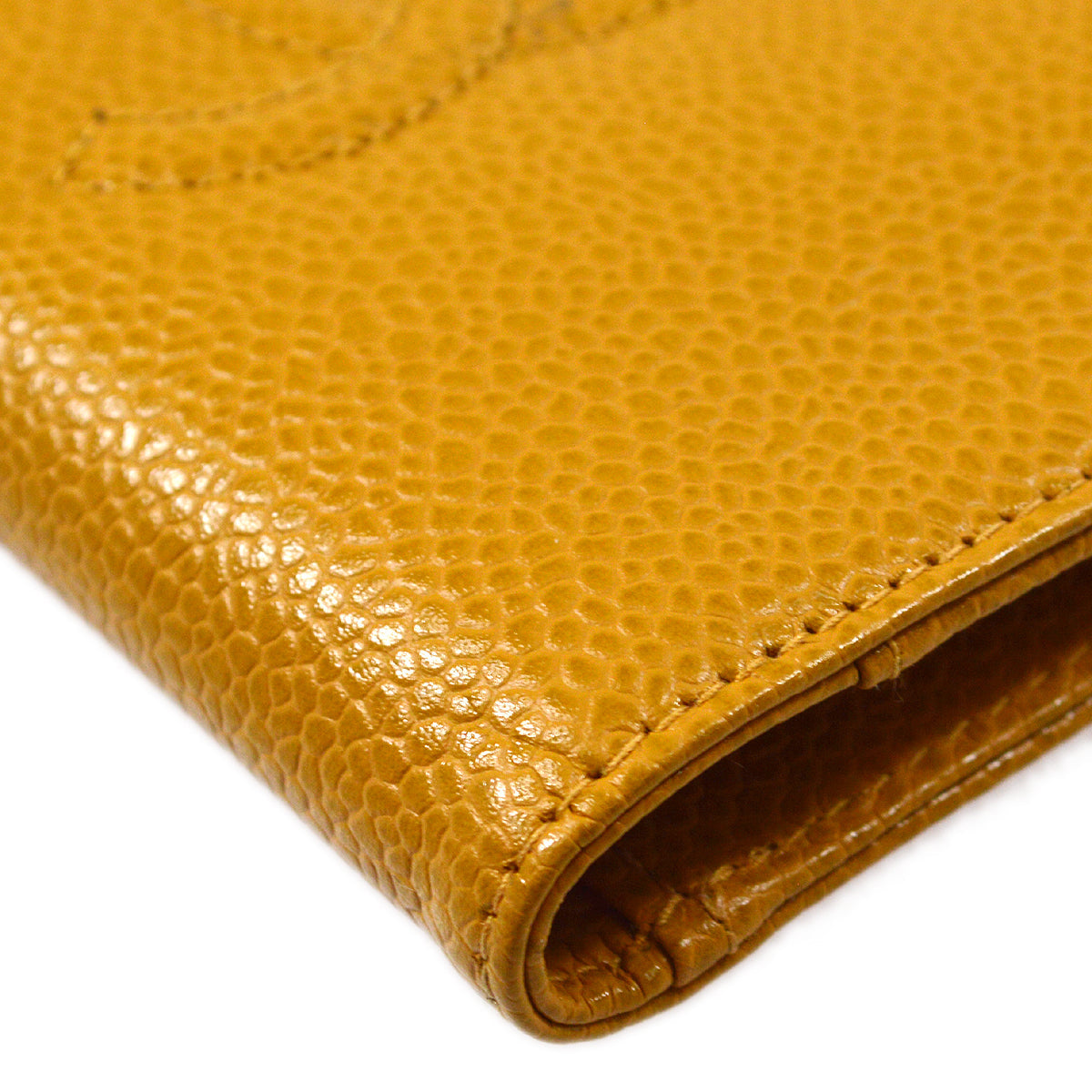 Luxury Chanel 2001-2003 Yellow Caviar Note Book Cover Small New