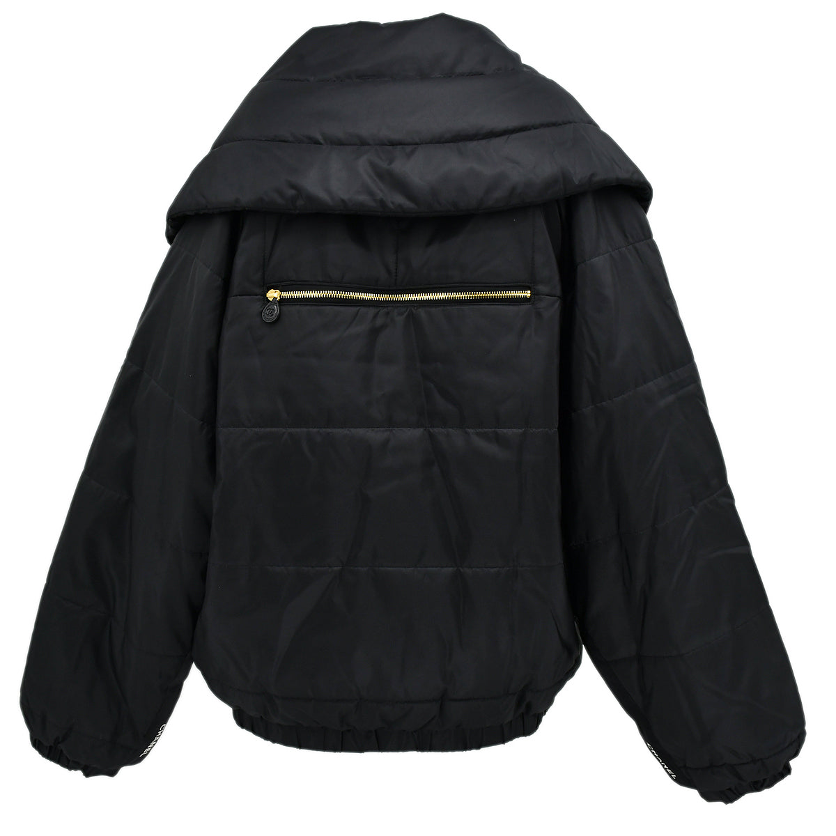Luxury Chanel Zip Up Jacket Black #42