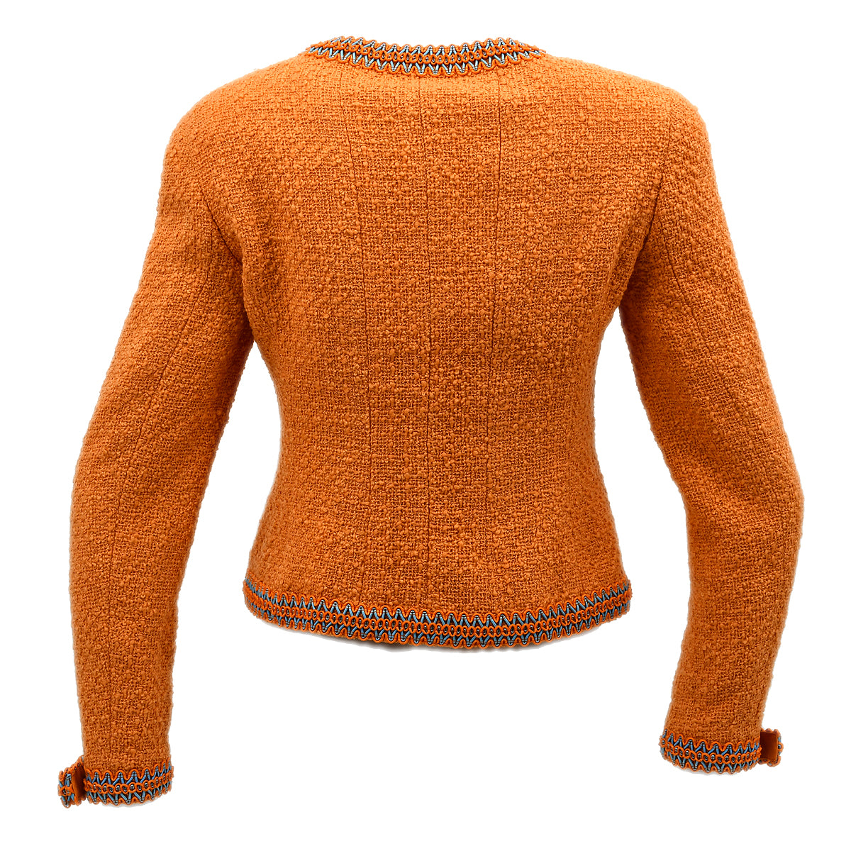Luxury Chanel Collarless Jacket Orange 94P #38