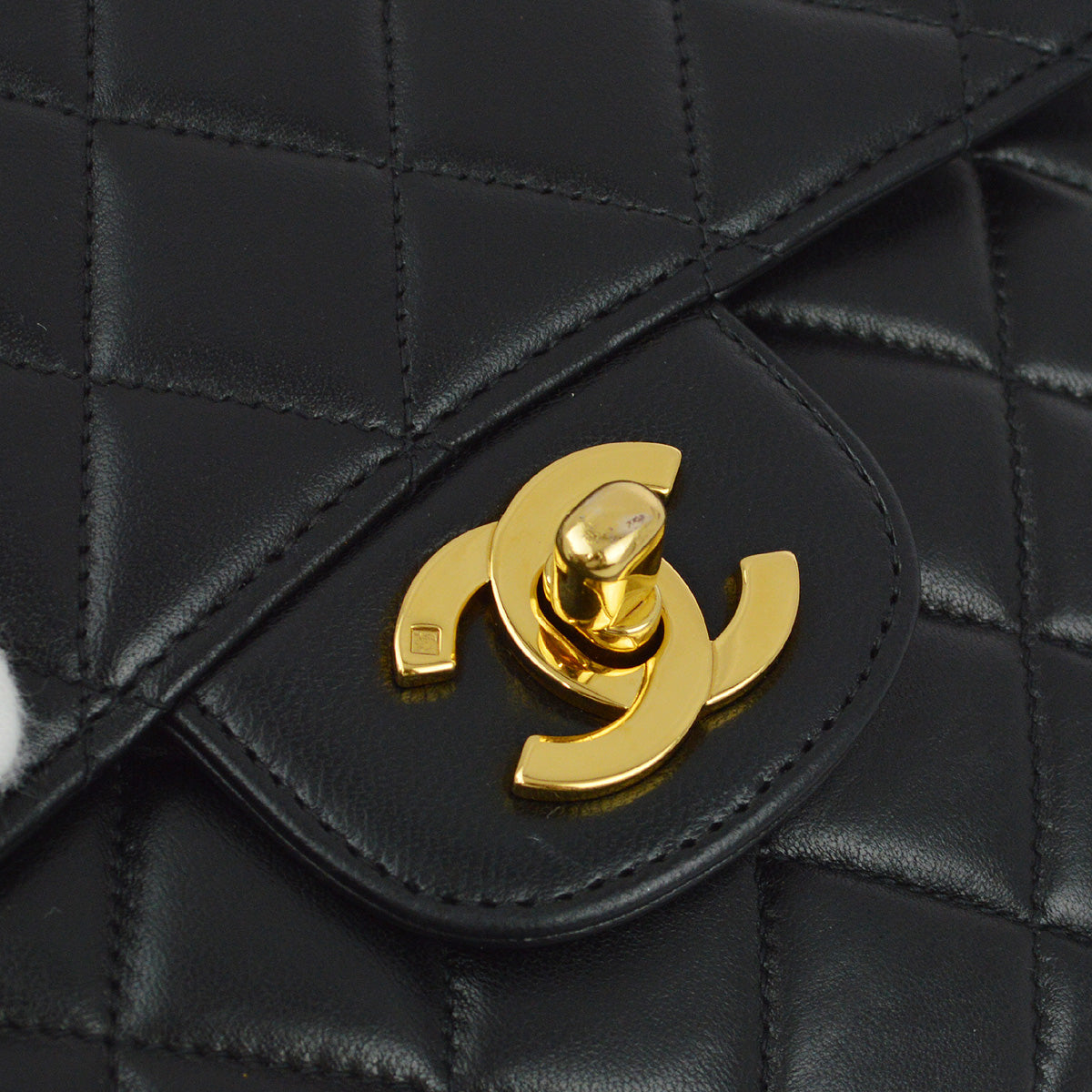 Luxury Chanel 1994-1996 Black Lambskin Double Sided Classic Flap Shoulder Bag