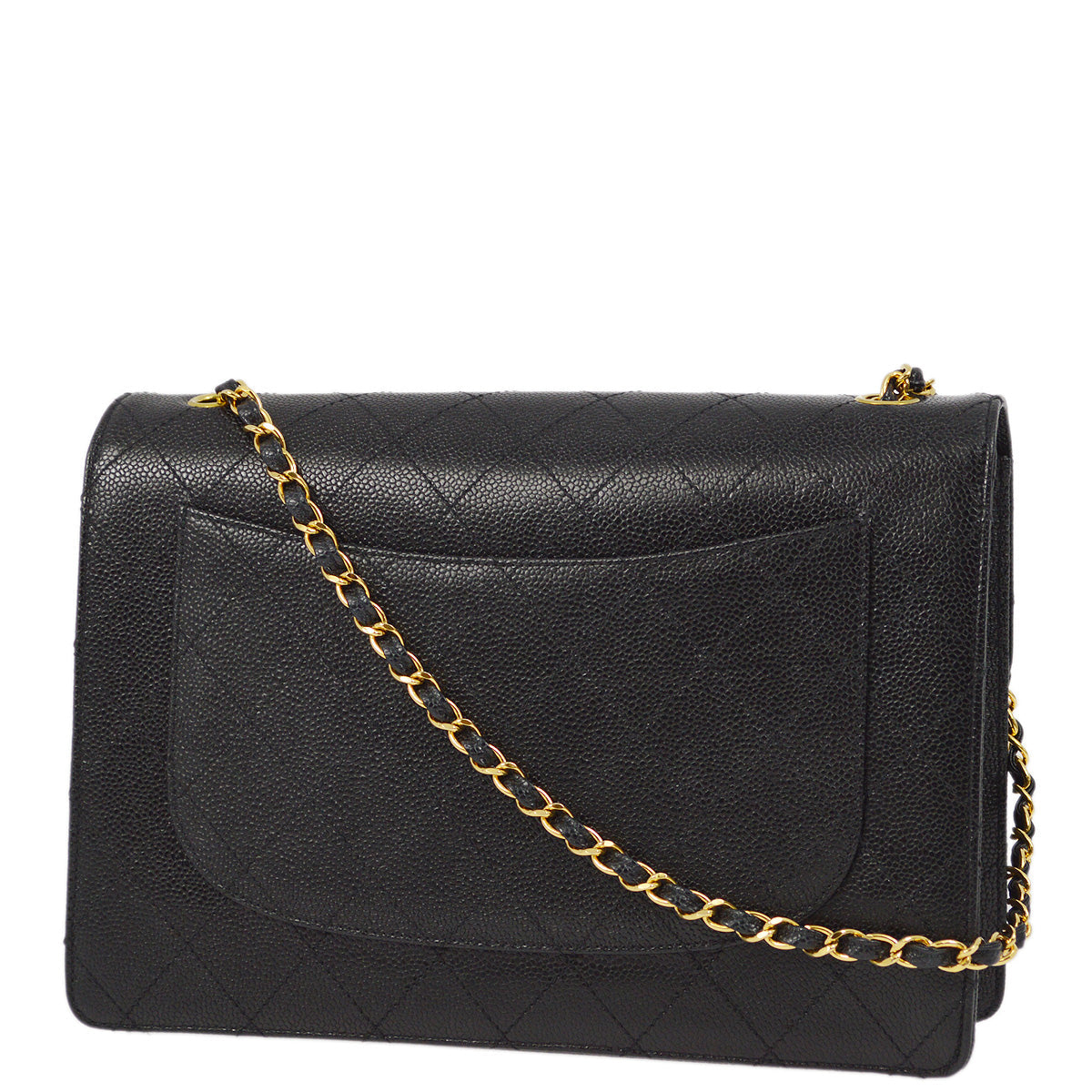 Luxury Chanel 1997-1999 Black Caviar Jumbo Classic Flap Shoulder Bag