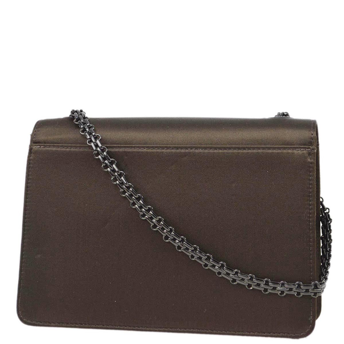Luxury Chanel 1997-1999 Brown Satin Mademoiselle Lock Shoulder Bag