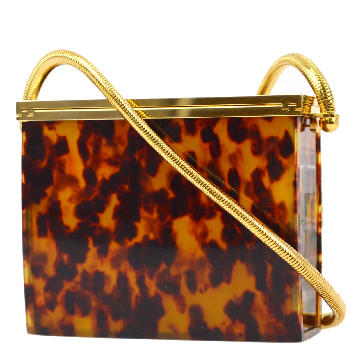 Luxury Chanel * Brown Acrylic Shoulder Bag 97P