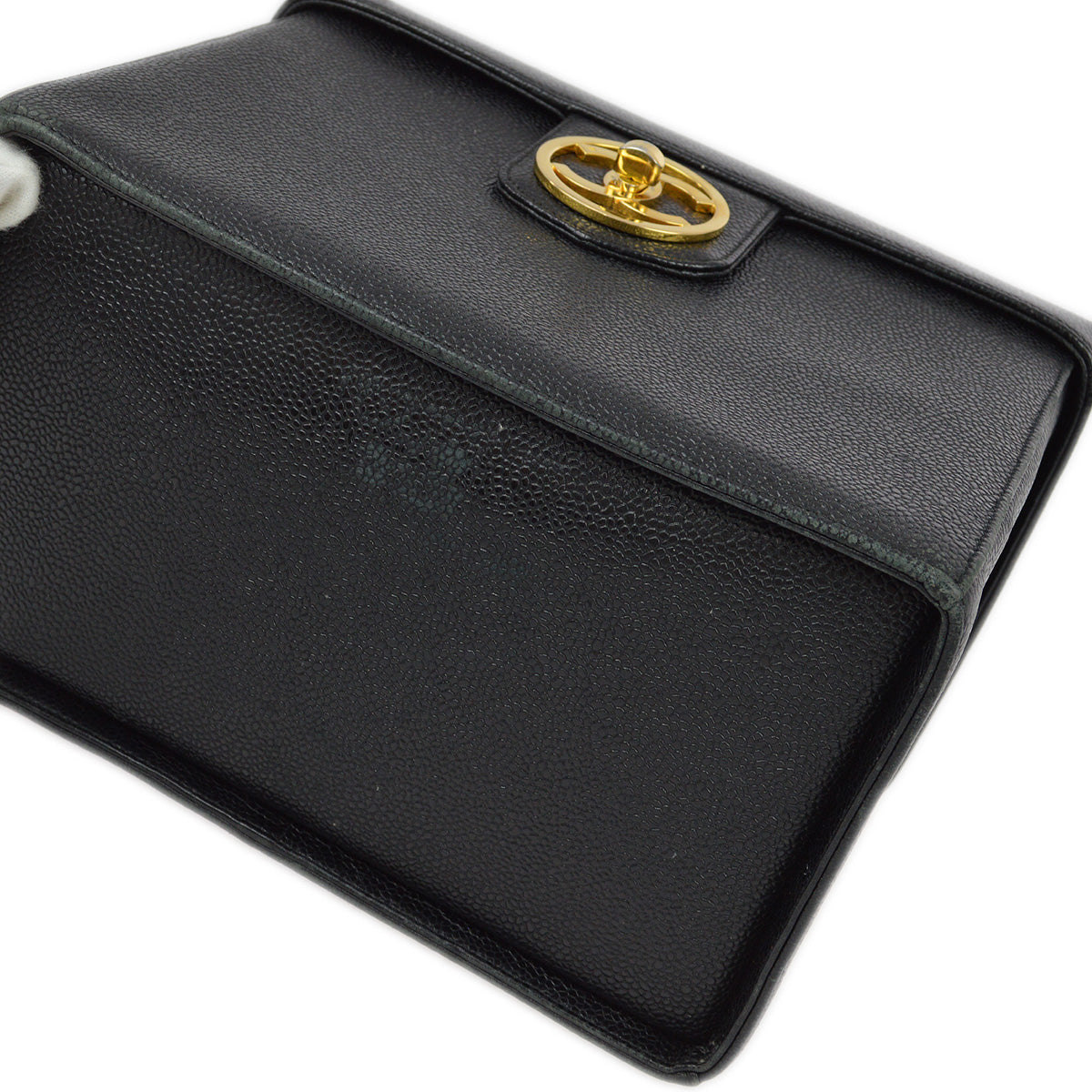 Luxury Chanel 1994-1996 Black Caviar Vanity 2way Shoulder Handbag