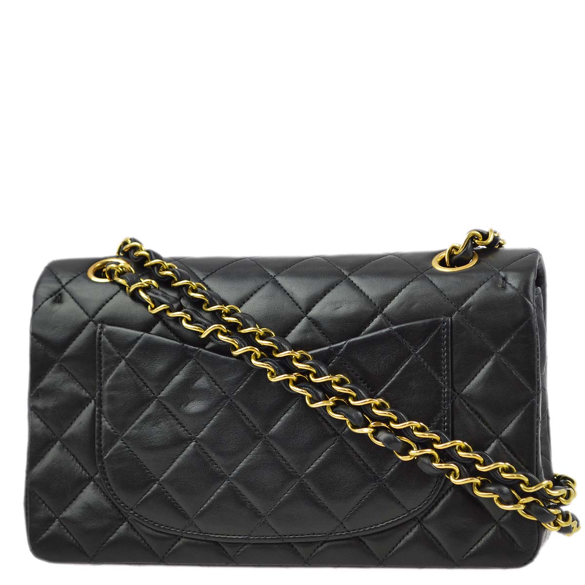 Luxury Chanel 1994-1996 Black Lambskin Small Classic Double Flap Shoulder Bag