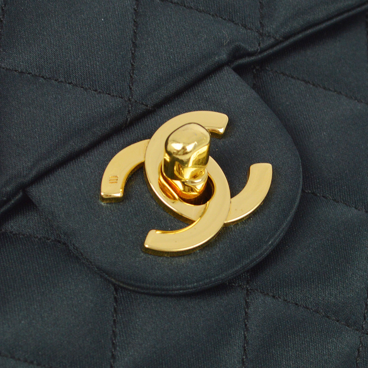 Luxury Chanel 1986-1888 Black Satin Mini Classic Square Flap Shoulder Bag 17